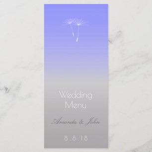 Lavender Blue Grey Ombre Wedding Menu