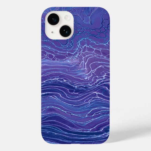 Lavender Blue Lace Marble Acrylic Abstraction Case-Mate iPhone Case (Back)