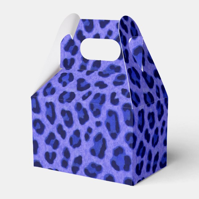 Lavender Blue Leopard Animal Print Skin Pattern  Favour Box (Front Side)