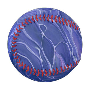 Lavender Blue Marble Acrylic Abstract Baseball