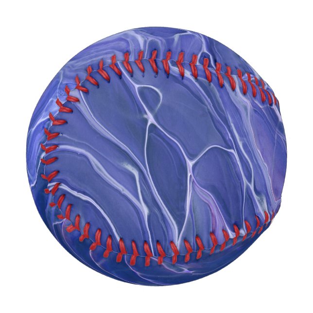 Lavender Blue Marble Acrylic Abstract Baseball (Front Left)