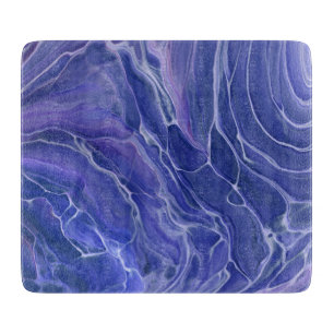 Lavender Blue Marble Acrylic Abstraction Cutting Board