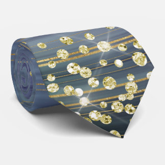 Lavender & Blue Marble Gold Glitter Necktie