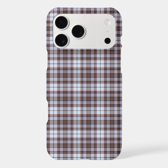 Lavender Blue Plaid Tartan Retro Color iPhone Case (Back)