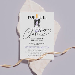 Lavender Blue Pop The Champagne Bridal Shower Invitation