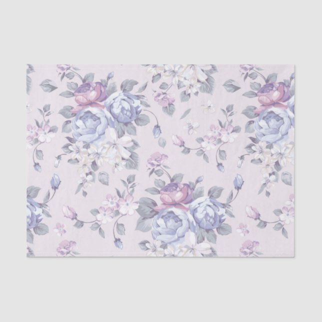lavender,blue,roses,country,shabby,chic,victorian, tissue paper (Front)