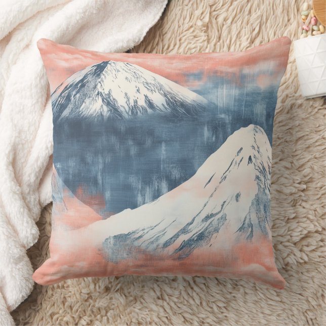 Lavender Blue Snow Mountain Sunset Pattern Cushion (Blanket)