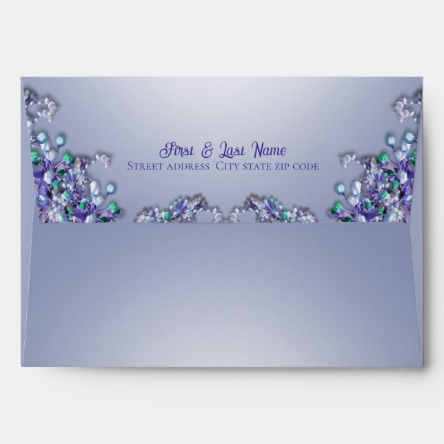 Lavender Blue Spring Florals Envelope (Back (Top Flap))
