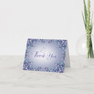 Lavender Blue Spring Lilac Florals Thank You Card