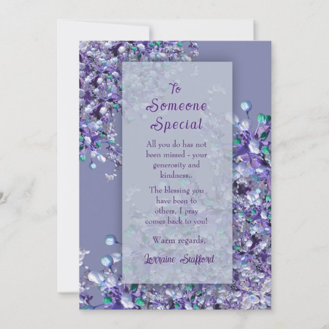 Lavender Blue Spring Lilac Someone Special Card (Front)