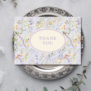 Lavender Blue Wildflower Baby Shower Thank You Card
