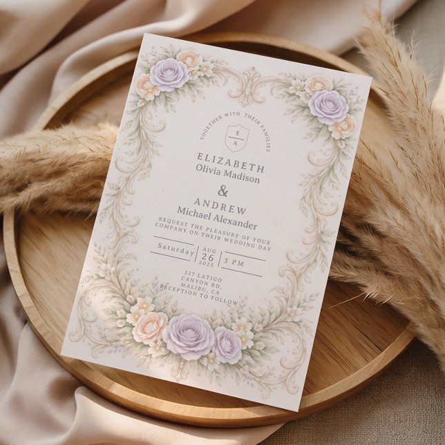 Lavender Blush Baroque Garden Wedding Invitation (Creator Uploaded)