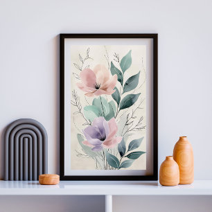 Lavender & Blush Bloomscape II   Modern Botanical  Poster