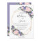 Lavender Blush Floral Wedding Geometric Gold Frame