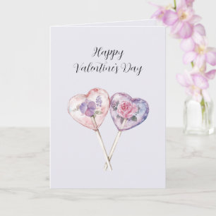 Lavender Blush Pink Floral Heart Valentine's Day Card