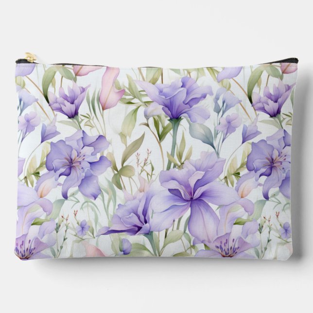 Lavender Blush Watercolor  Accessory Pouch (Front)