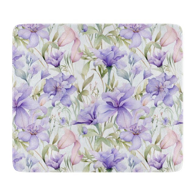 Lavender Blush Watercolor  Cutting Board (Front)