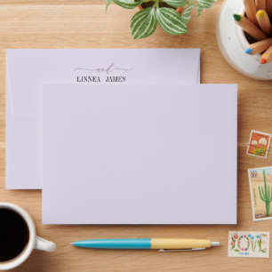 Lavender Blush Wedding Stationery Envelope