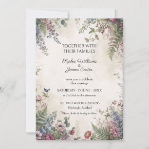 Lavender Blush Wildflower Wedding Invitation