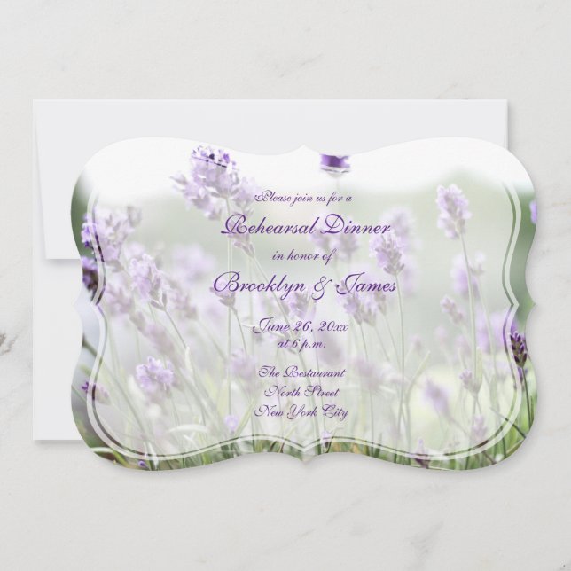 Lavender Bohemian Wedding Rehearsal Invites (Front)