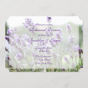 Lavender Bohemian Wedding Rehearsal Invites Ticket
