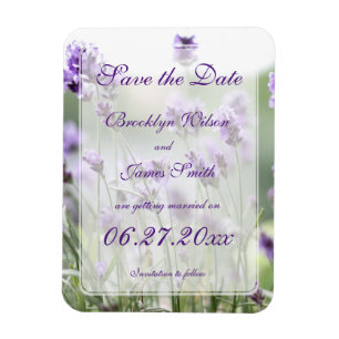 Lavender Bohemian Wedding Save The Date Magnets