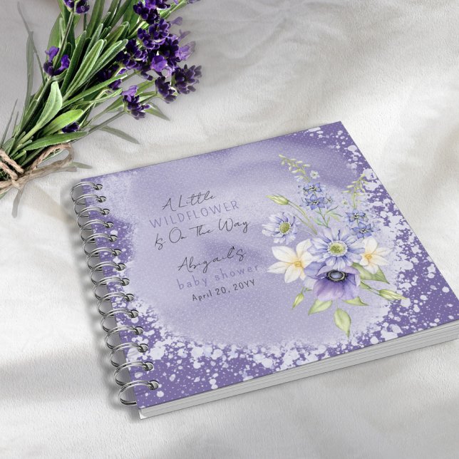 Lavender Boho A Little Wildflower Baby Guest Book (Creator Uploaded)
