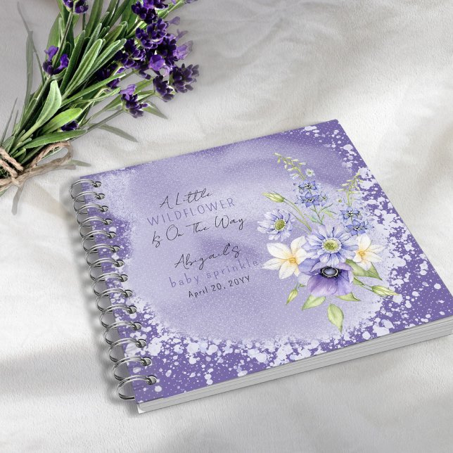 Lavender Boho A Little Wildflower Baby Guest Book (Creator Uploaded)