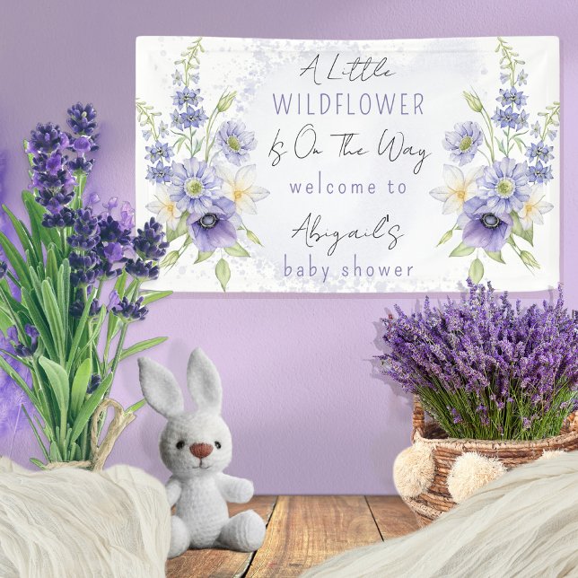 Lavender Boho A Little Wildflower Baby Shower Banner (Creator Uploaded)