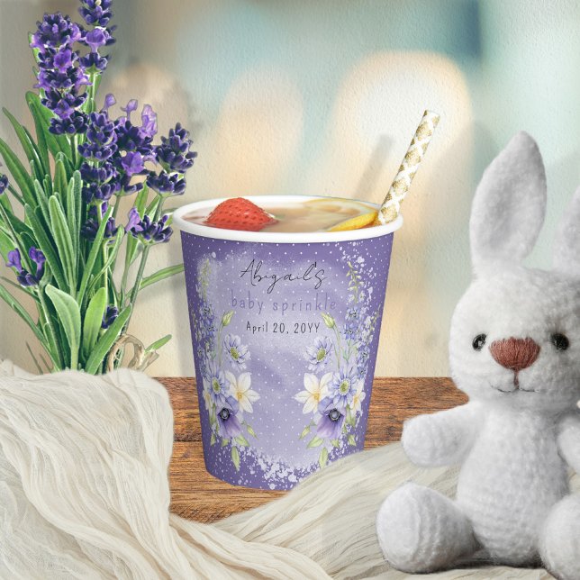 Lavender Boho A Little Wildflower Baby Sprinkle Paper Cups (Creator Uploaded)