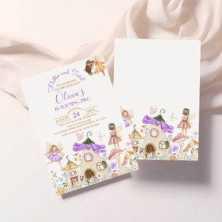 Lavender Boho Wildflower Fairy Birthday Invitation