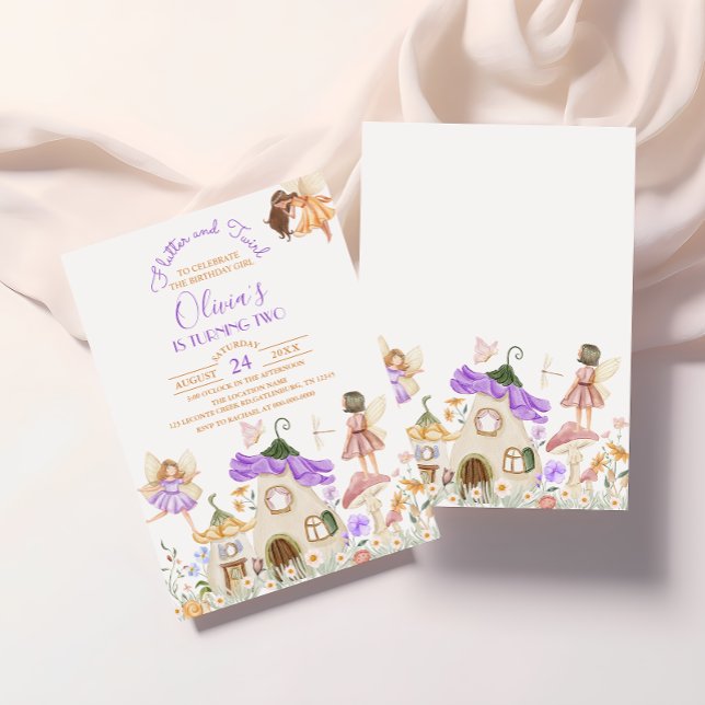 Lavender Boho Wildflower Fairy Birthday Invitation (Creator Uploaded)
