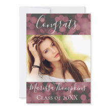 Lavender Bokeh Chic Graduation Invitation Card
