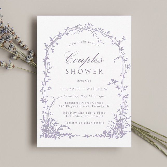 Lavender Botanical Arch Garden Couples Shower Invitation (Creator Uploaded)
