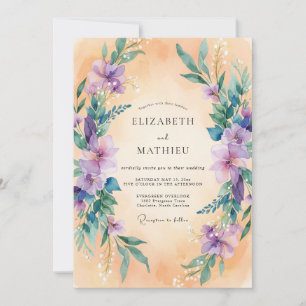 Lavender Botanical Arch Wedding Invitation