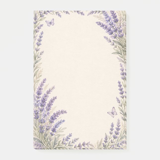 Lavender Botanical Border Post-it Notes (Front)