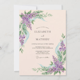 Lavender Botanical Flourish Wedding Invitation