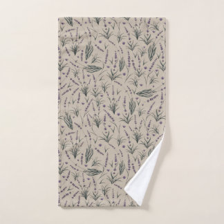 Lavender Botanical Pattern Hand Towel