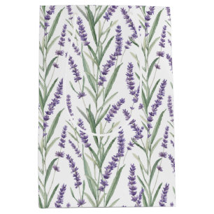 Lavender Botanical Pattern Medium Gift Bag