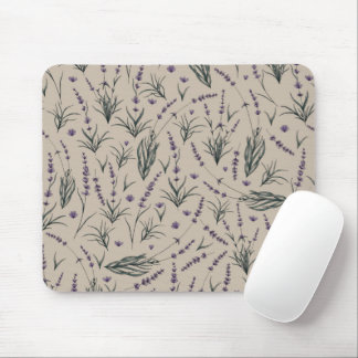 Lavender Botanical Pattern Mouse Pad