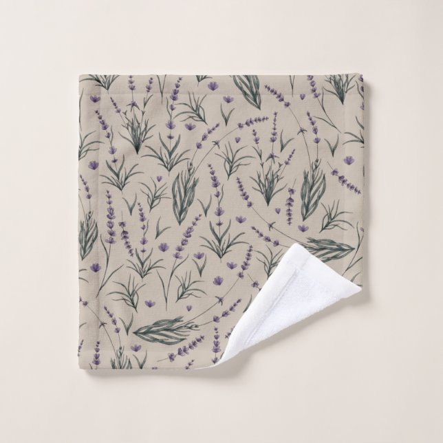Lavender Botanical Pattern Wash Cloth (Wash Cloth)