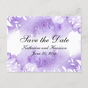 Lavender Botanical RSVP Wedding Announcement Postcard
