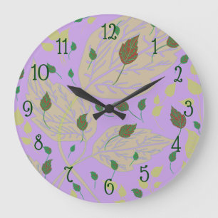 Lavender botanical wall clock