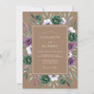 Lavender Botanical Woodland Wedding Invitation