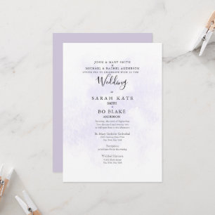 Lavender Both Sets Parents Two Venues Wedding Invitation