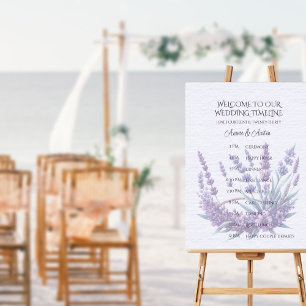 Lavender Bouquet Purple Wedding Timeline Poster