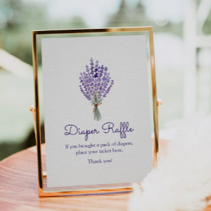 Lavender Bouquet Watercolor Diaper Raffle Poster