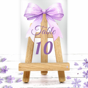 Lavender bow acrylic table number sign