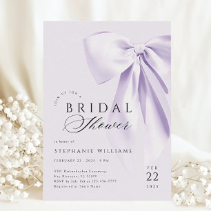 Lavender Bow Bridal Shower Invitation