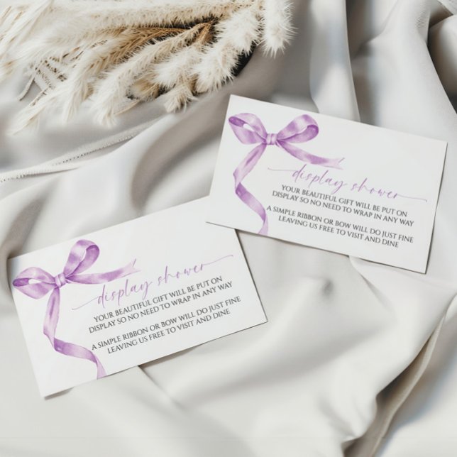 Lavender Bow Display Baby Shower Enclosure Card (Creator Uploaded)